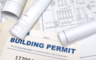 Building permit and blueprints
